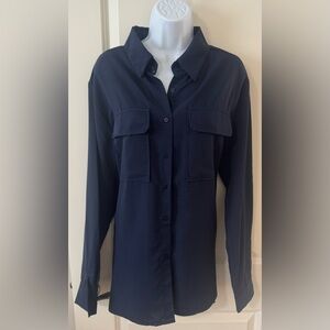 SHEIN Navy Button Down Shirt